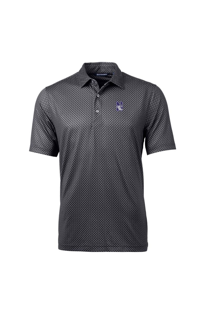 Cutter & Buck Men's Cutter & Buck Black Northwestern Wildcats Pike Banner Print Polo, Alternate, color, 