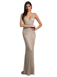 LARA New York Body Con V-neck Beaded Dress