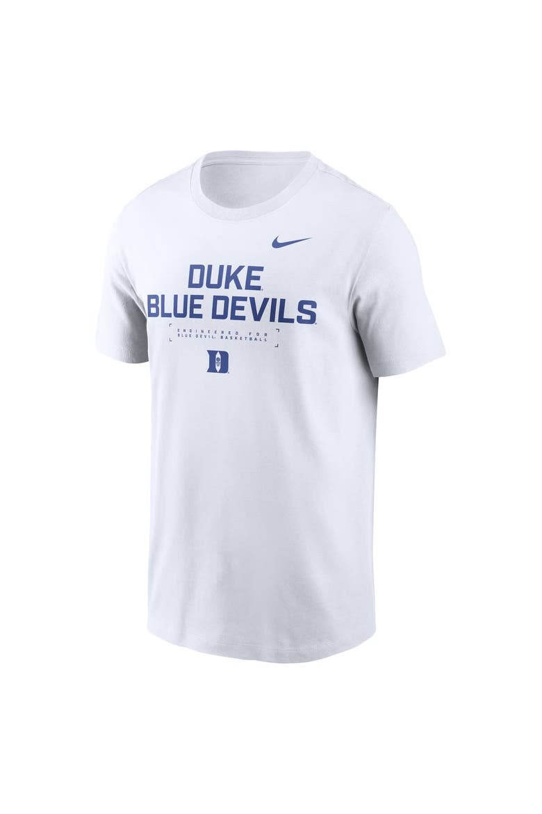 Men's Nike White Duke Blue Devils 2025 Courtside Basketball Performance T-Shirt, Alternate, color, White
