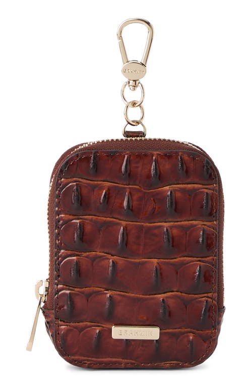 Brahmin Katelynn Croc Embossed Leather Coin Pouch In Brown