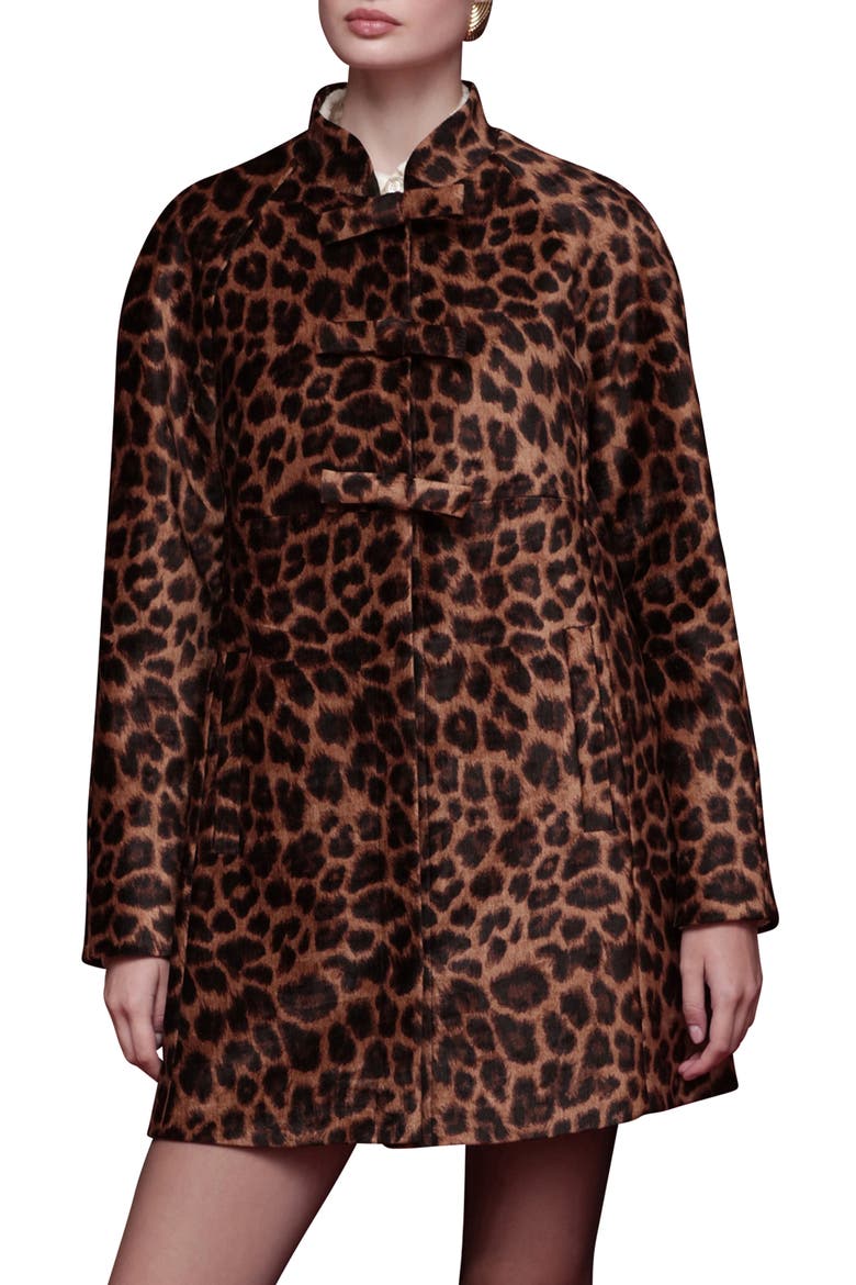 Leopard Print A-Line Jacket, Alternate, color, LEOPARD