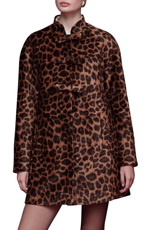 Leopard Print A-Line Jacket