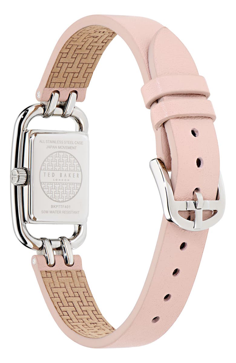 Ted Baker Leather Strap Watch, 17mm, Alternate, color, Pink