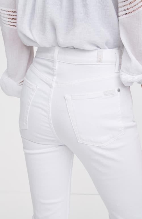 7 For All Mankind Slim Illusion High Rise Ankle Flare Jeans In Luxe White