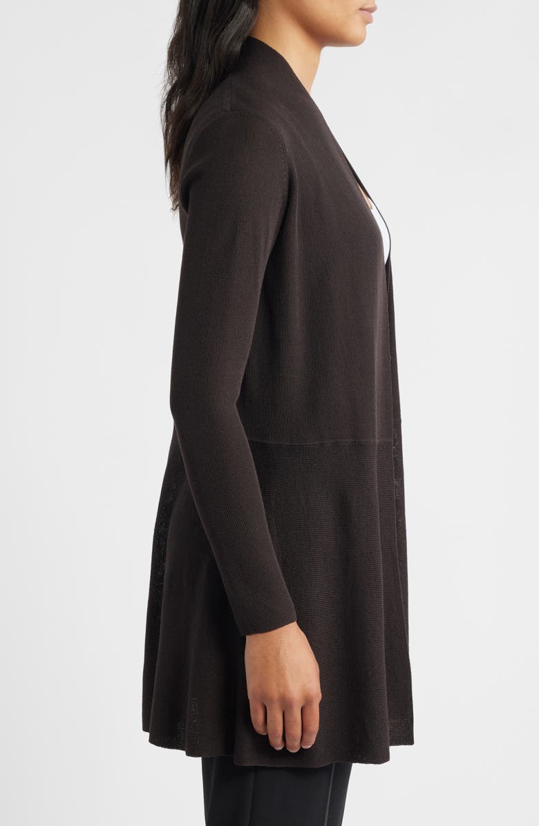 Anne Klein Montery Open Front Longline Cardigan, Alternate, color, Deep Mahogany