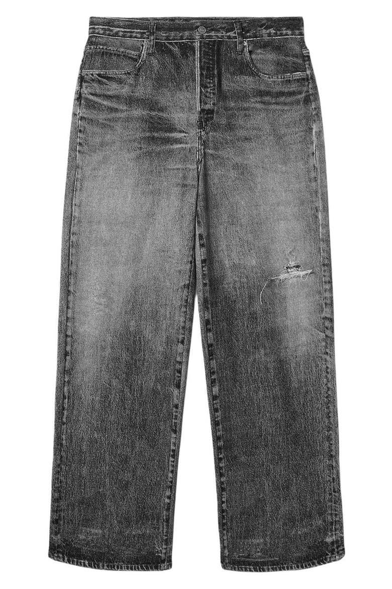 Lenny Illusion of Denim Wide Leg Trousers, Alternate, color, ILLUSION BLACK