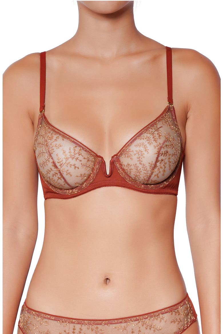 Automne Underwire Bra, Main, color, RUST