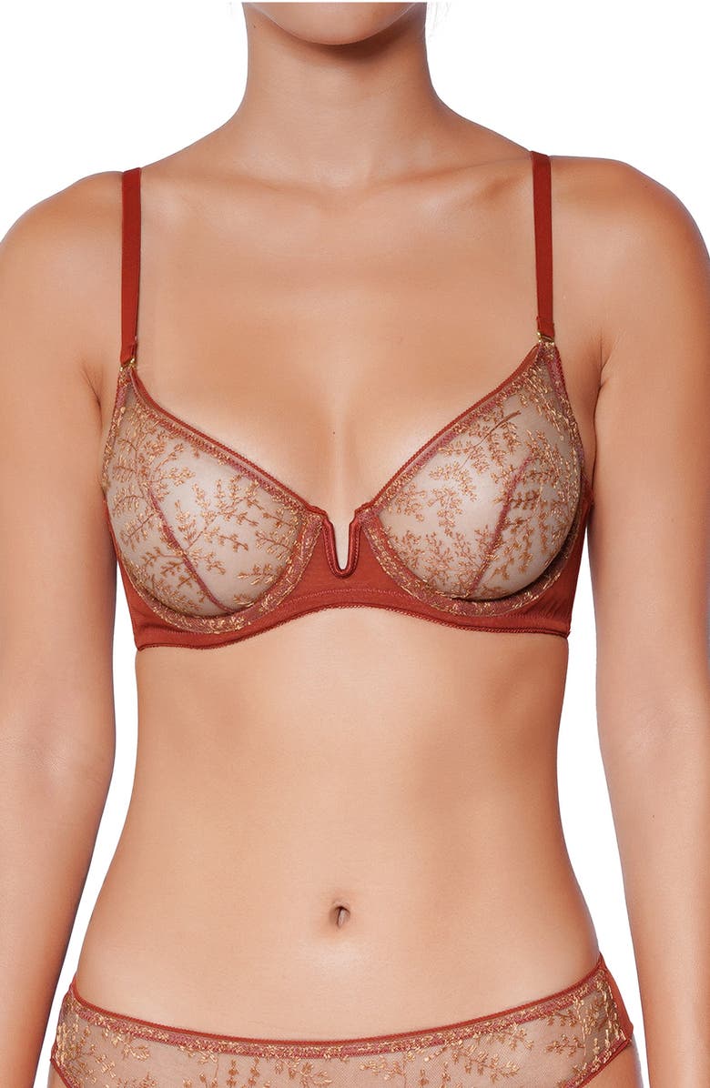 Huit Automne Underwire Bra, Main, color, Rust