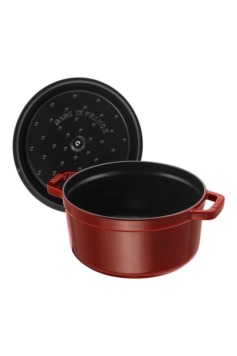 2.75-Quart Enameled Cast Iron Dutch Oven, Alternate, color, GRENADINE