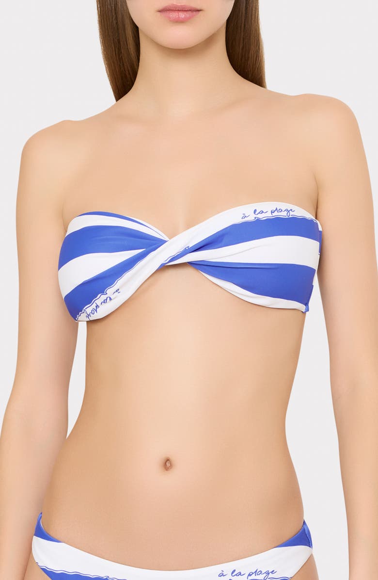 Milly A La Plage Multi Fit Bikini Top, Main, color, Blue/ White