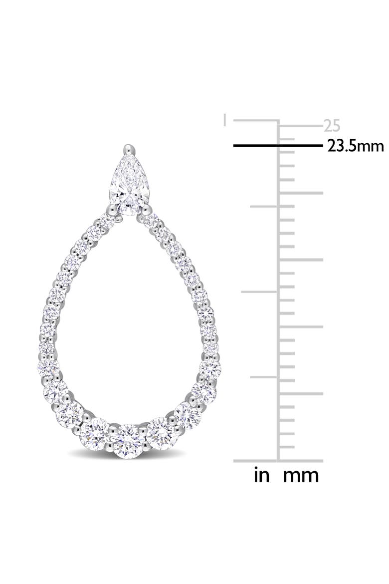 Lab-Grown Diamond Open Teardrop Earrings 14k, Alternate, color, White Gold