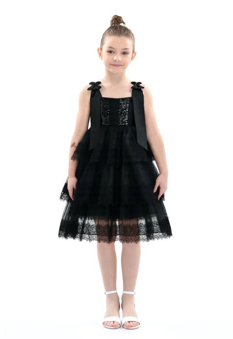 Ruffle Sleeveless Bow Dress (Toddler, Little Kid & Big Kid)