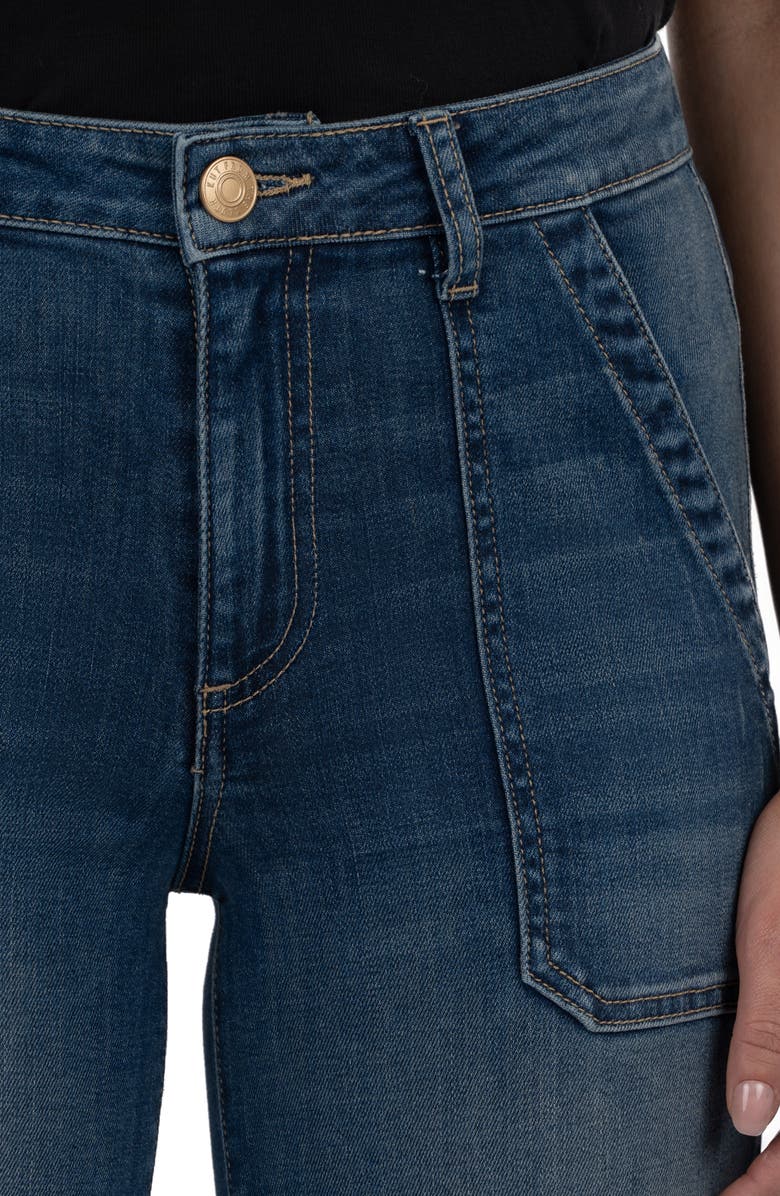 KUT from the Kloth Meg Utility Pocket High Waist Wide Leg Jeans, Alternate, color, Reflective