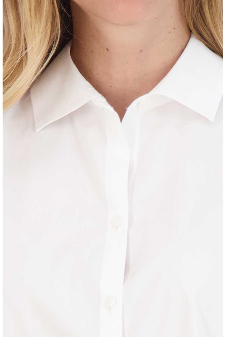 Sanda Cotton Blend Button-Up Shirt, Alternate, color, WHITE