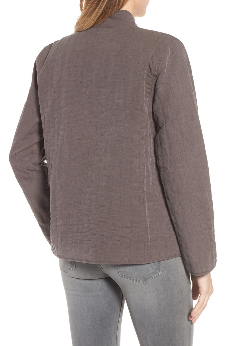 Eileen Fisher High Collar Quilted Jacket, Alternate, color, 