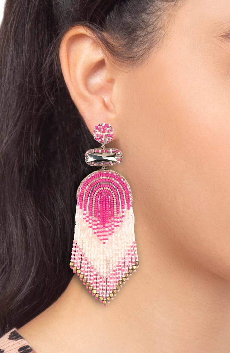 Deepa Gurnani Ishana Bead Chandelier Earrings, Alternate, color,