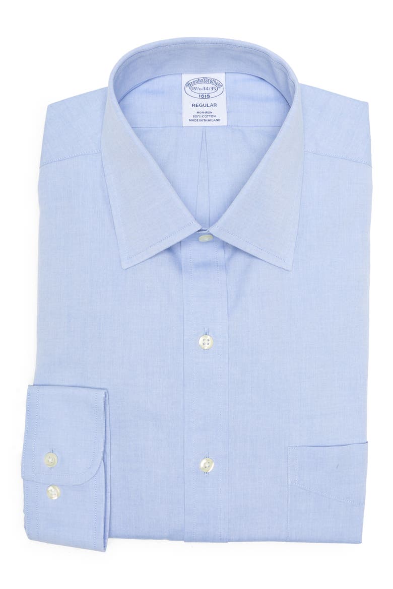 Non-Iron Long Sleeve Regular Fit Dress Shirt, Main, color, SOLID LIGHT BLUE