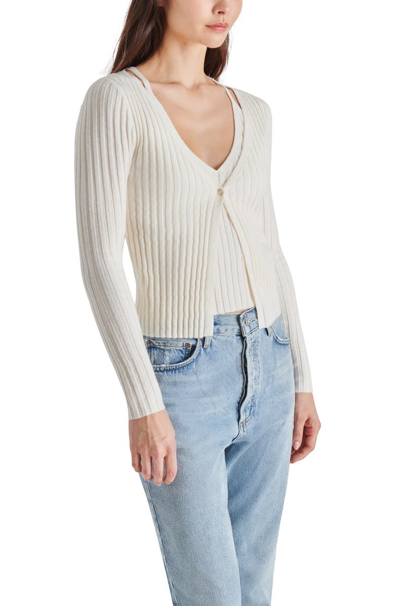 Steve Madden Ribbed Cardigan, Alternate, color,