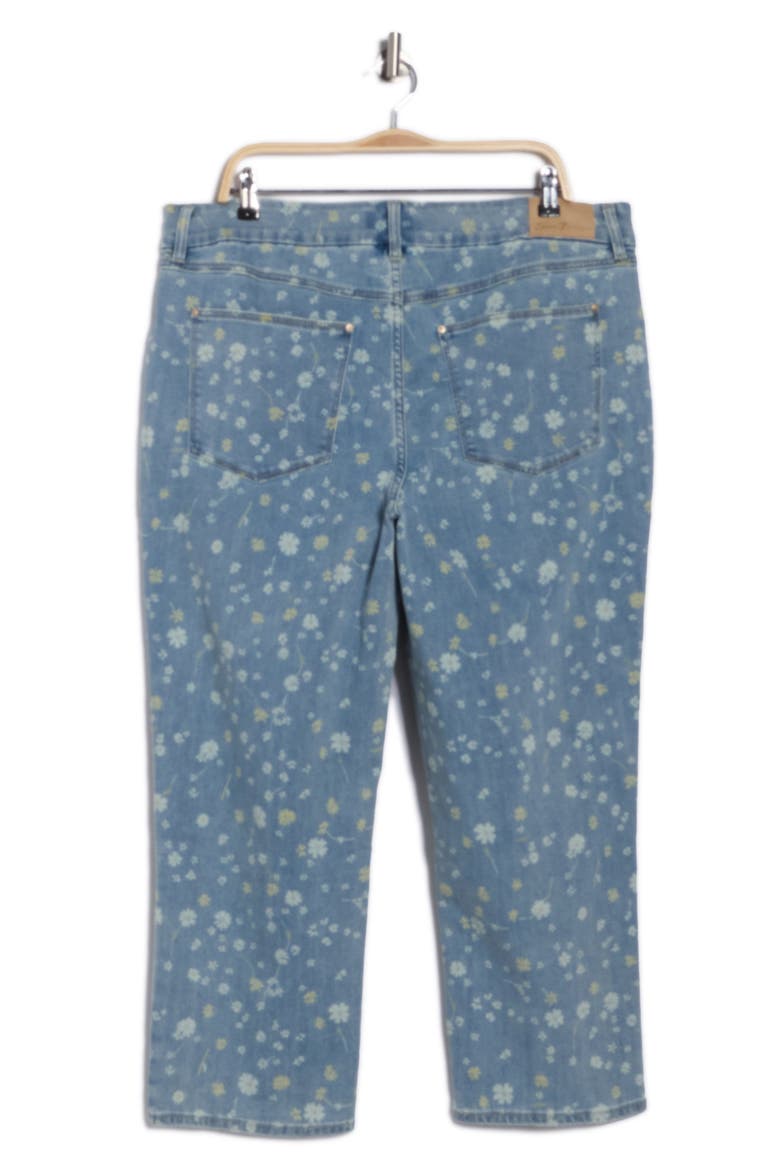 Tummyless Floral Ankle Straight Leg Jeans, Alternate, color, DAISY DISCHARGE