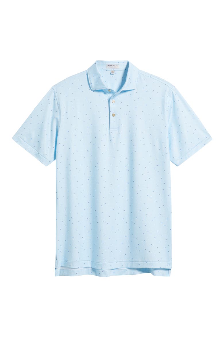 Tequila Sunrise Performance Jersey Polo, Alternate, color, BLUE/WHITE