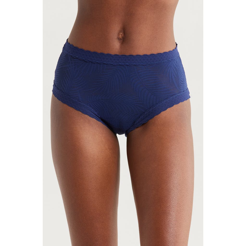 MeUndies Allover Lace High Waist Briefs in Navy Feather  product