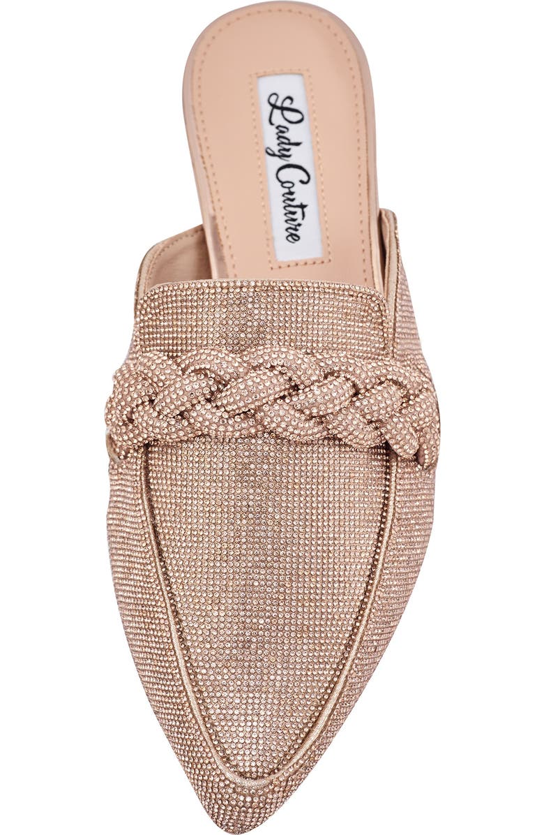 LADY COUTURE Micro Rhinestone Loafer Mule, Alternate, color, Rose Gold