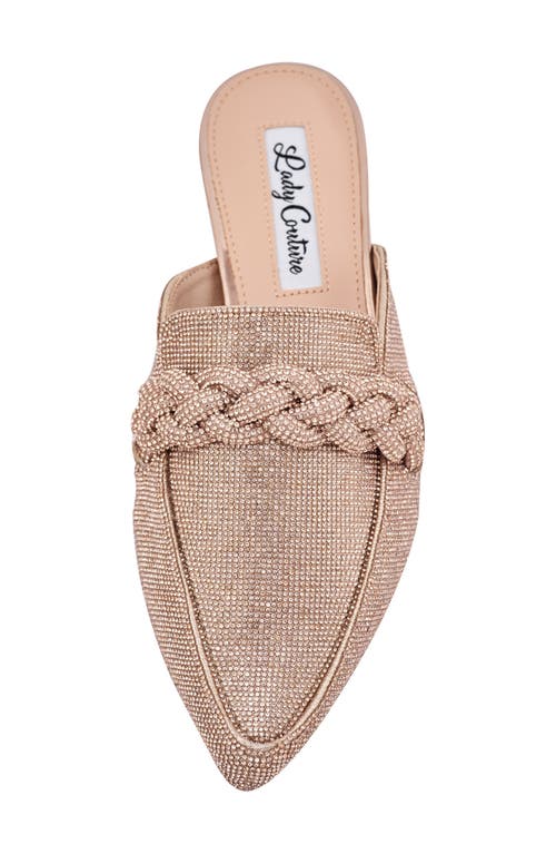 Lady Couture Micro Rhinestone Loafer Mule In Rose Gold