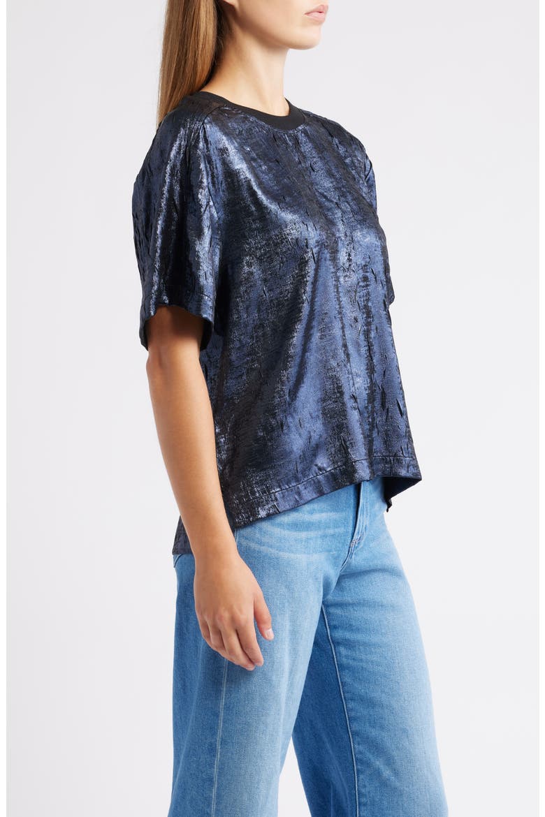 Foil Print T-Shirt, Alternate, color, MIDNIGHT