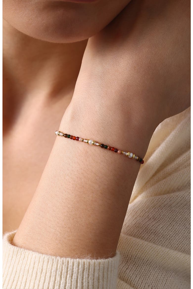 Rainbow Tourmaline Minimalist Bracelet, Alternate, color, Gold