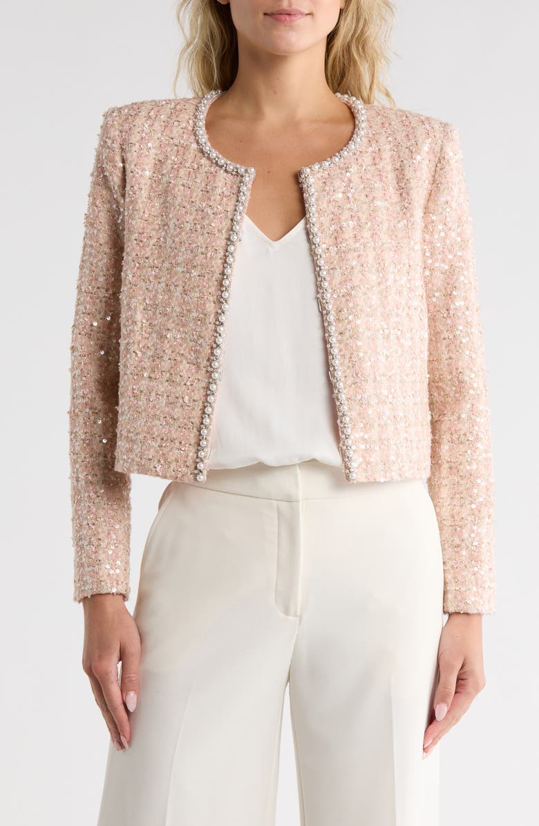 Alice + Olivia Kidman Embellished Boxy Jacket, Main, color,