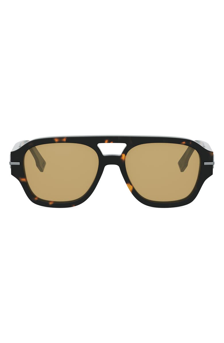 Fendi 'Fendigraphy 55mm Geometric Sunglasses, Main, color, Havana/ Other / Roviex