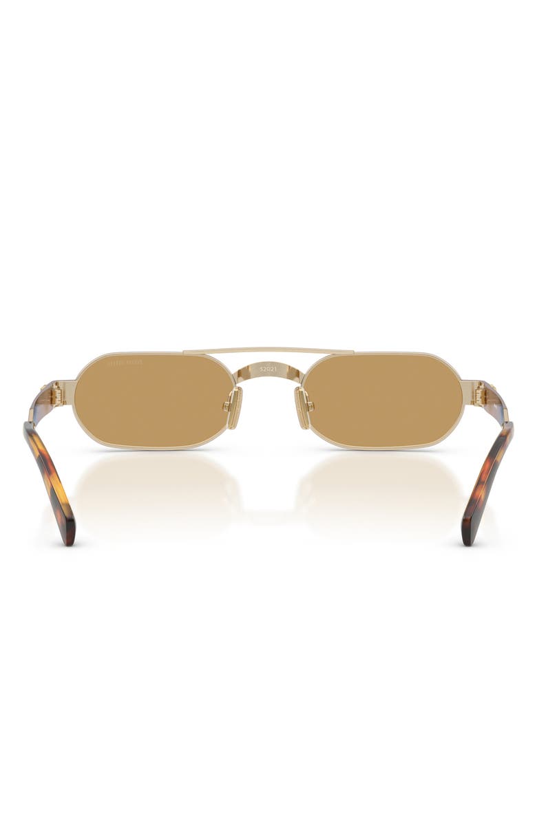 Miu Miu 52mm Oval Sunglasses, Alternate, color, Ancient Gold / Brown