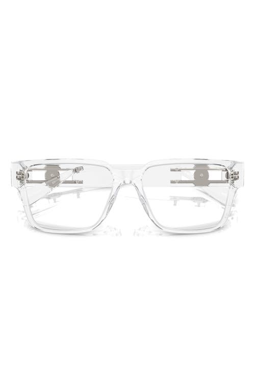 Versace 55mm Rectangular Optical Glasses In Crystal