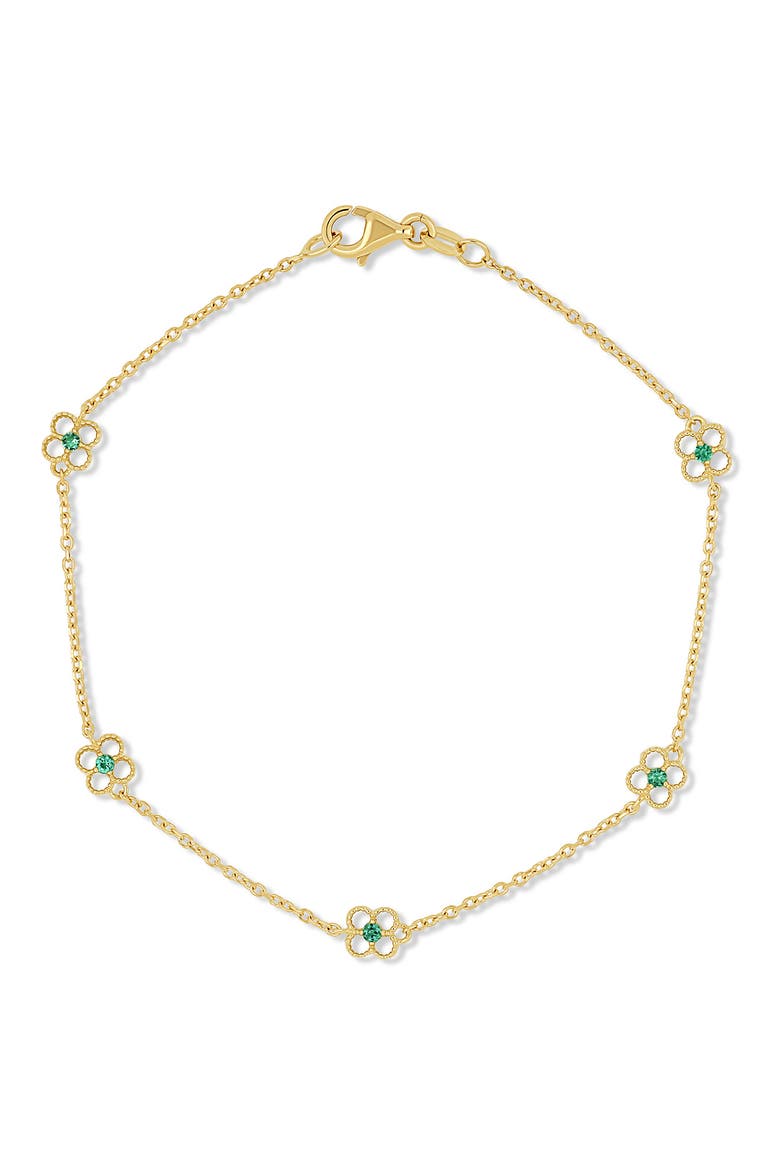 El Mar Emerald Line Bracelet, Main, color, 18K YELLOW GOLD/ EMERALD
