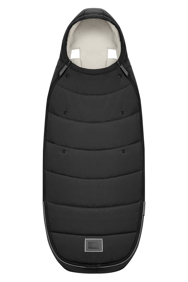 Fleece Lined Water Repellent Footmuff, Main, color, SEPIA BLACK