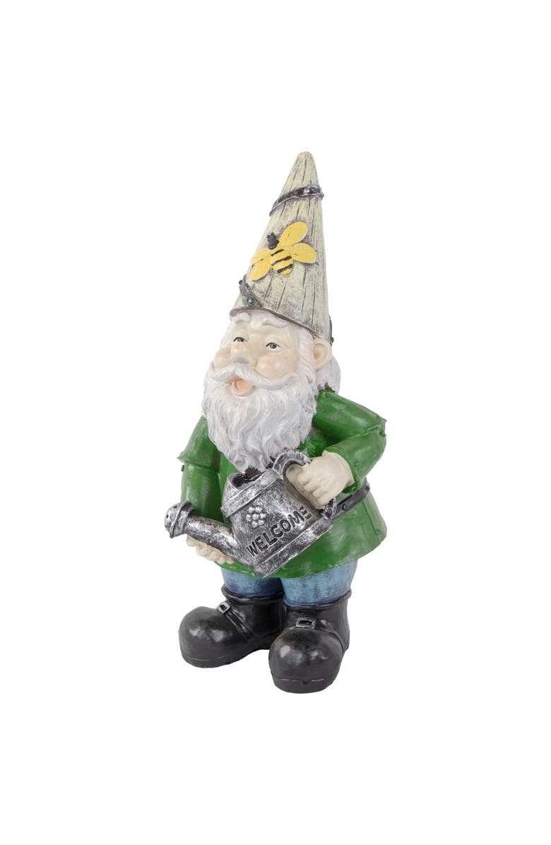 Northlight Gnome with Watering Can Outdoor Garden Statue - 15.5", Alternate, color, Green