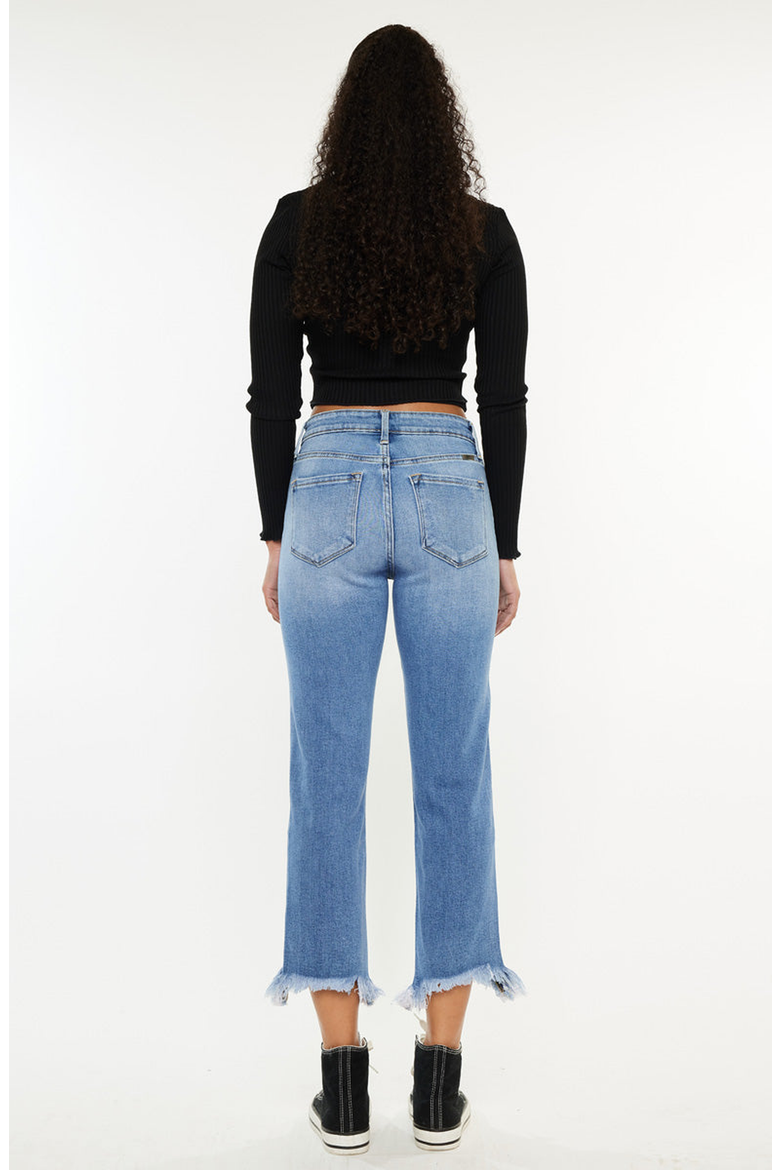 Zuzanna High Rise Crop Straight Leg Jeans, Alternate, color, Medium Wash