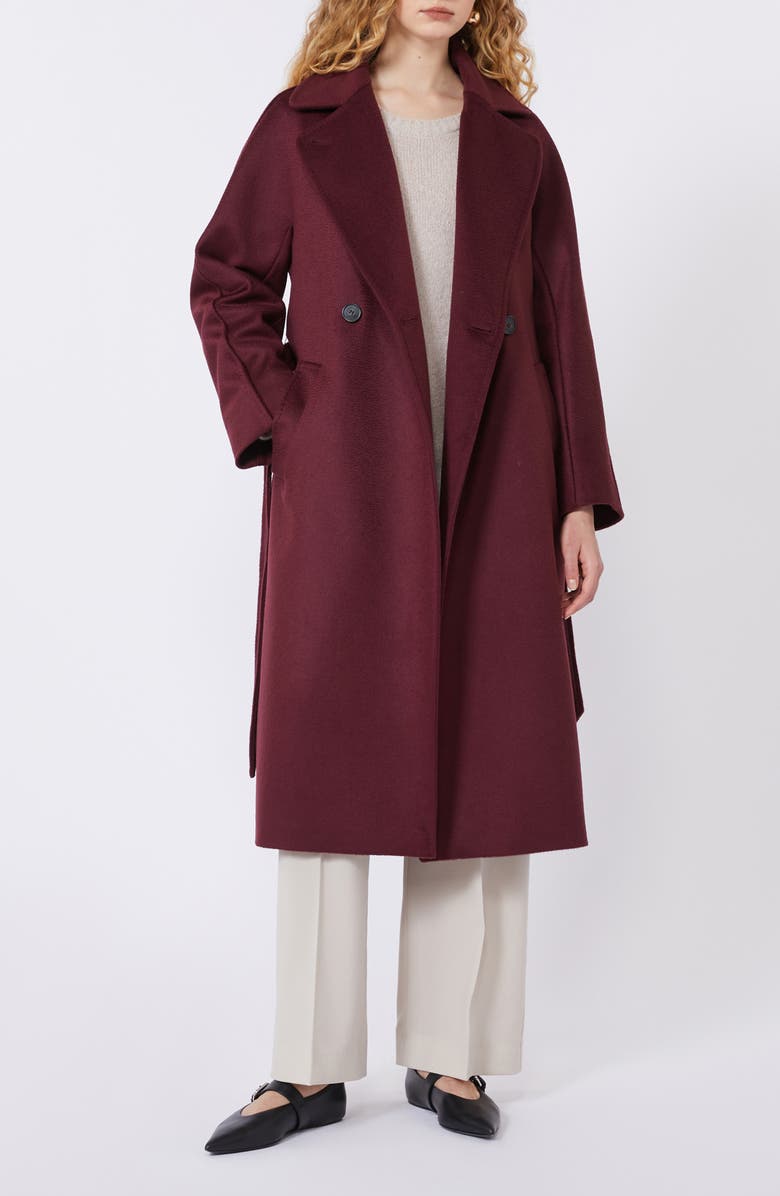 Weekend Max Mara Dresina Wool Trench Coat, Alternate, color, Bordeaux