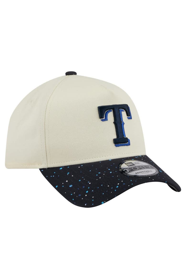 Men's New Era  Cream Texas Rangers Speckle A-Frame 9FORTY Adjustable Hat, Alternate, color, Cream