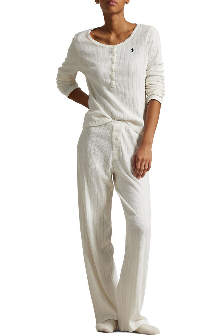Henley Cotton Pajamas, Main, color, EGRET
