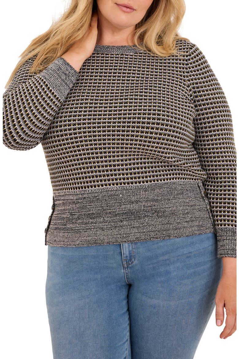 Marled Tuck Sweater, Main, color, BLUE MULTI
