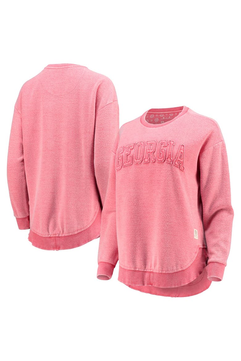 Women's Pressbox Red Georgia Bulldogs Ponchoville Pullover Sweatshirt, Main, color, Red