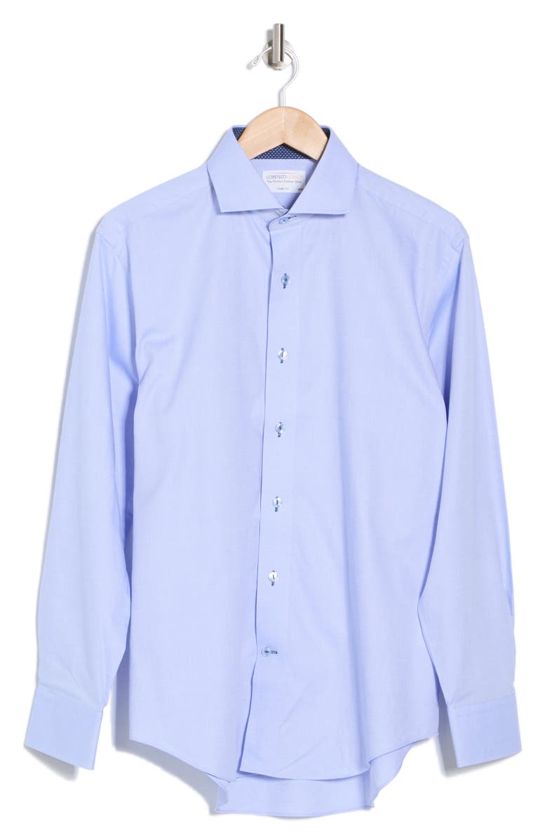 Lorenzo Uomo Trim Fit Solid Cotton Dress Shirt, Alternate, color, Light Blue
