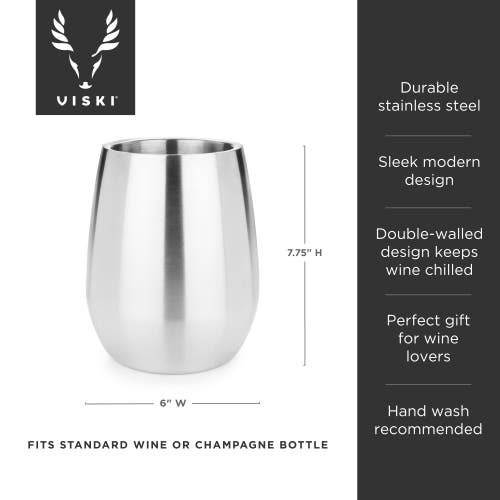 Viski Bottle Chiller In Silver