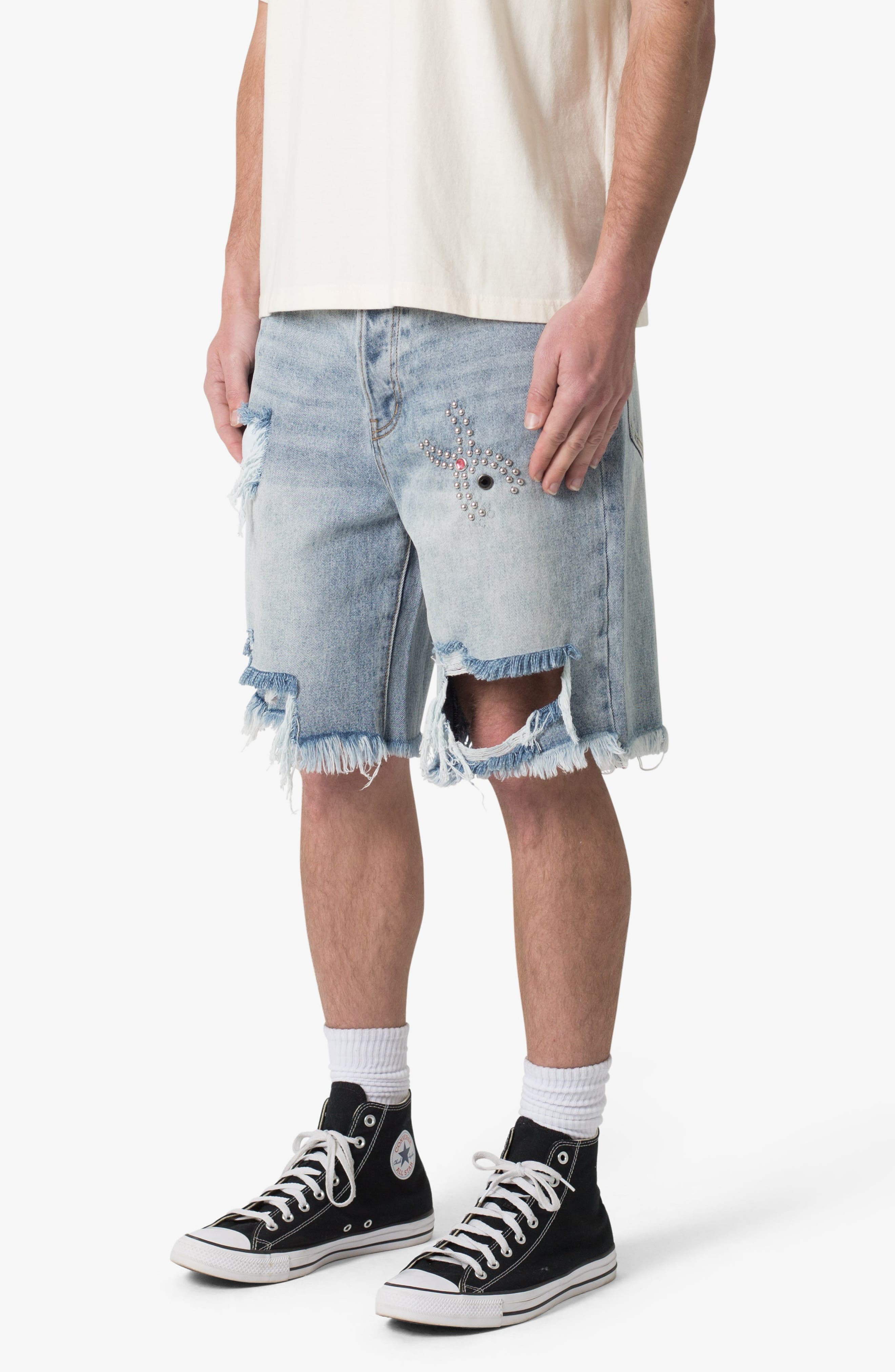 mnml Distressed Spider Denim Shorts — фото 7