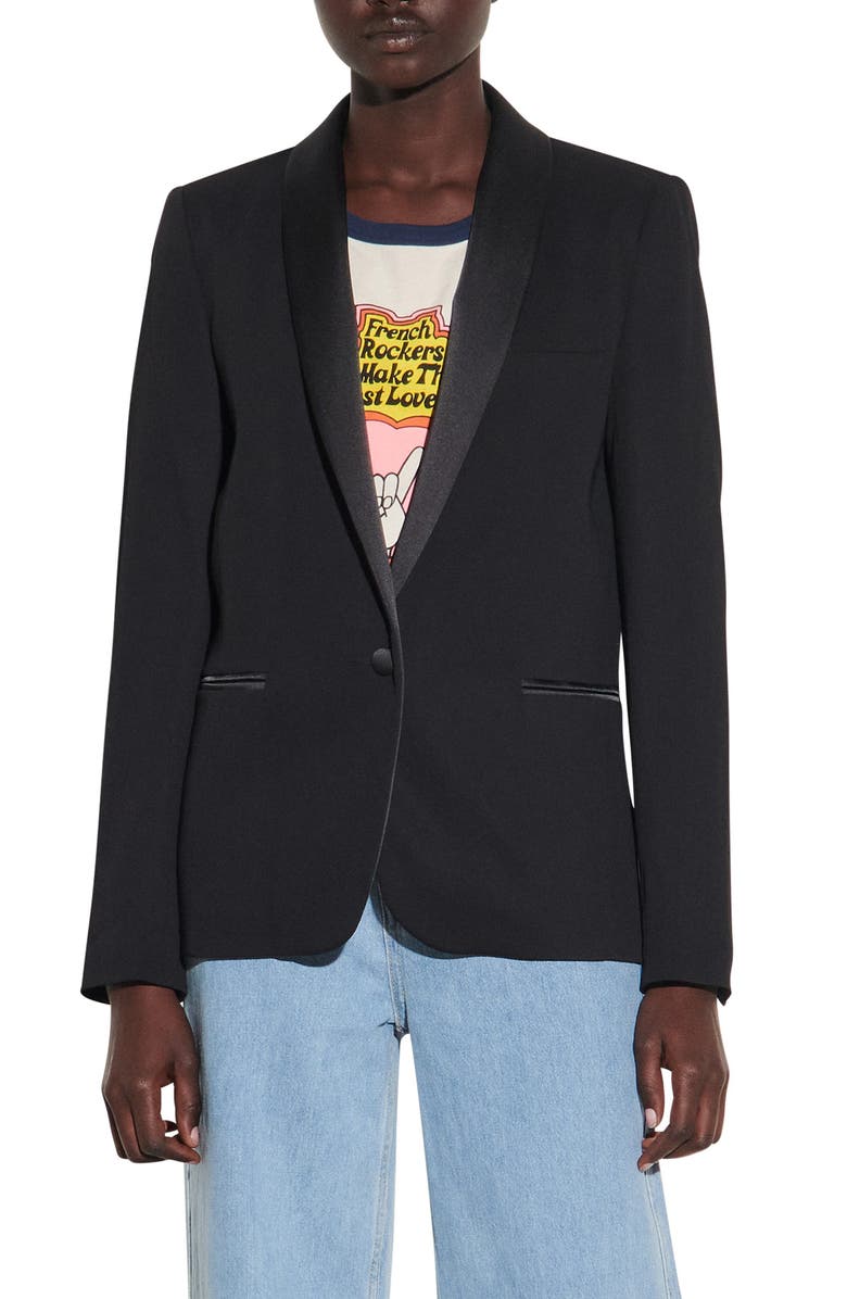 SANDRO Tuxedo Jacket, Main, color, 