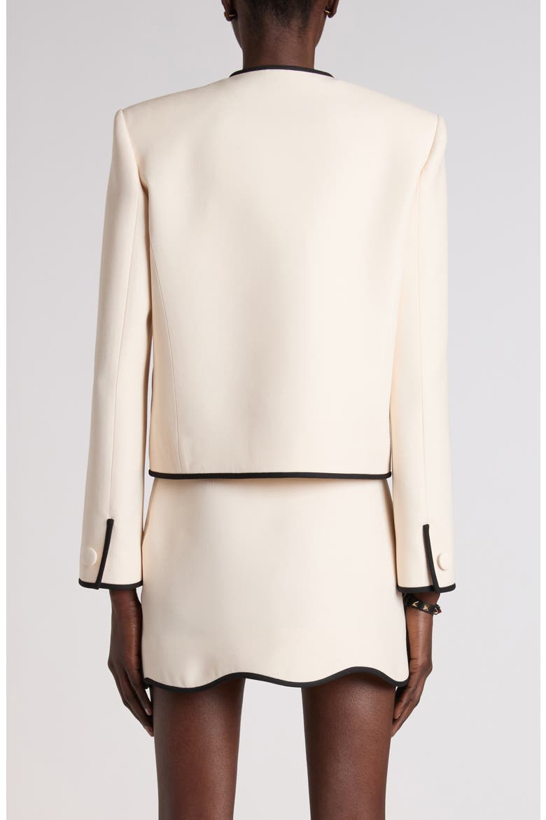 Crepe Couture Wool & Silk Jacket, Alternate, color, VANILLA