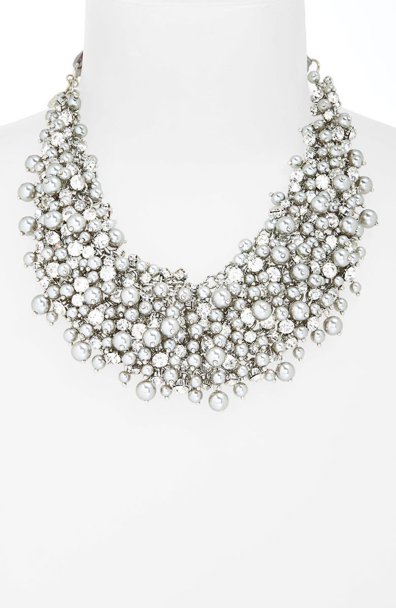 Tasha 'Pretty Pearl' Ribbon Collar Necklace, Alternate, color, 