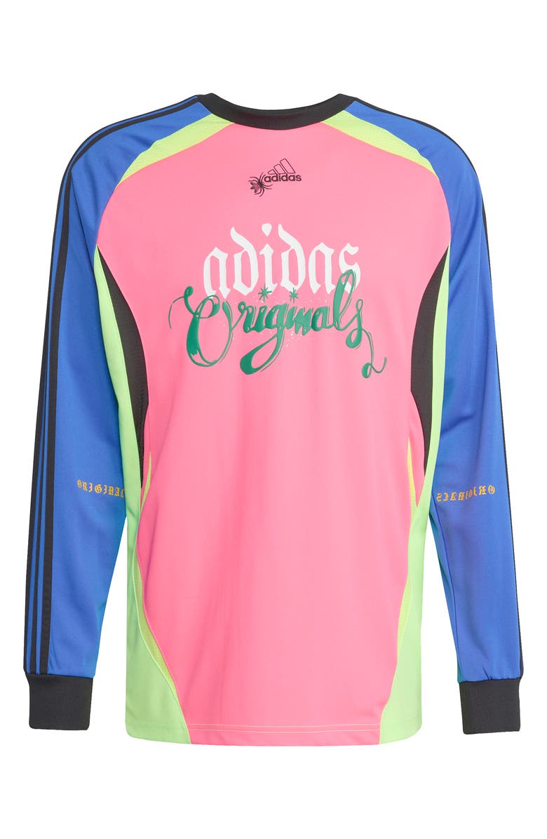 adidas Spiders Loose Fit Long Sleeve Goalkeeoper Jersey, Alternate, color, Solar Yellow