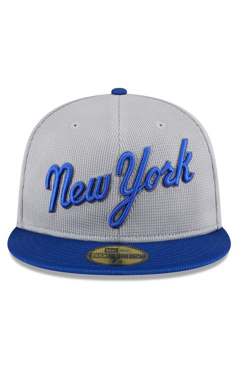 New Era Men's New Era  Gray/Royal New York Mets 2025 Batting Practice 59FIFTY Fitted Hat, Alternate, color, 